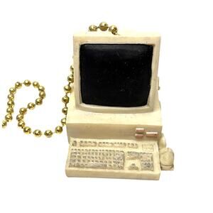 Vintage 90s Computer Light Pull Chain Retro Novelty Decor